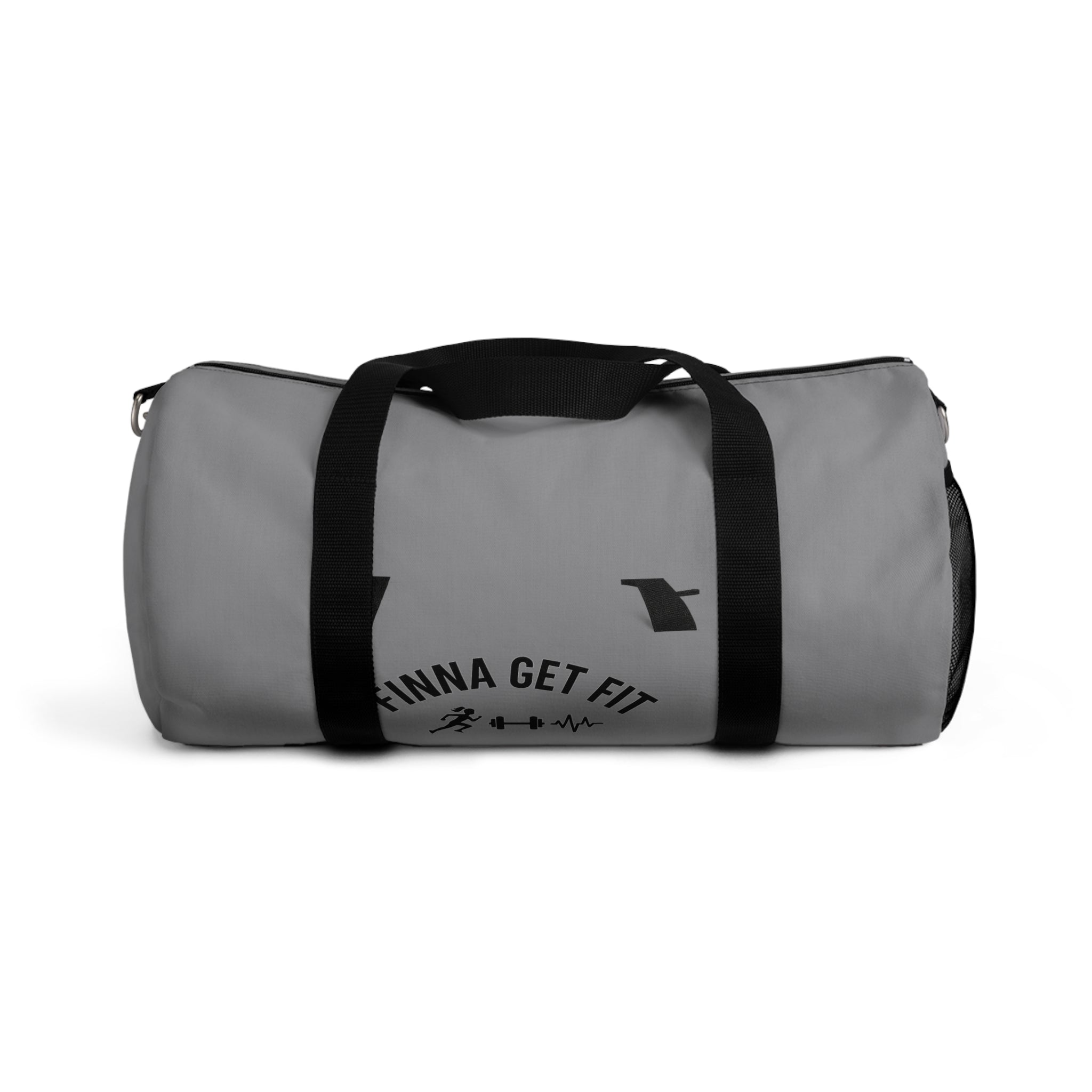 "Finna Get Fit" Gray Fitness Duffel Bag — Gym Workout Travel Bag