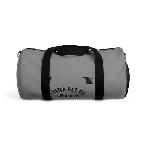 "Finna Get Fit" Gray Fitness Duffel Bag — Gym Workout Travel Bag