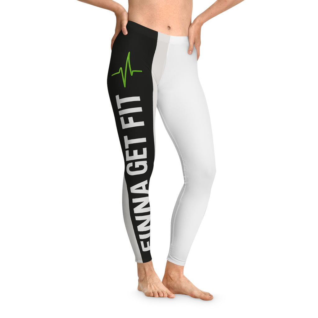 Finna Get Fit Leggings — Motivational Workout Leggings with Heartbeat Graphic