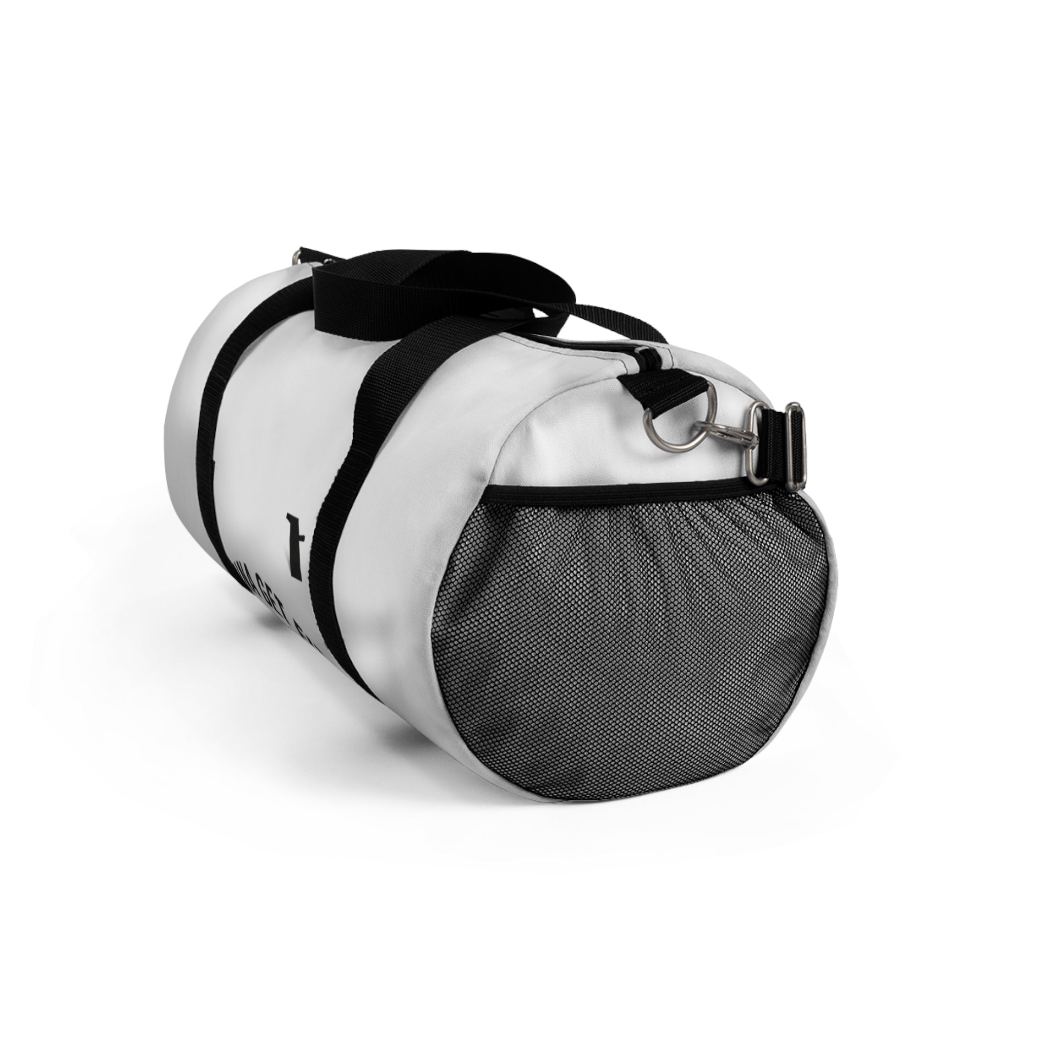 "Finna Get Fit" White Fitness Duffel Bag- Gym Workout Travel Bag