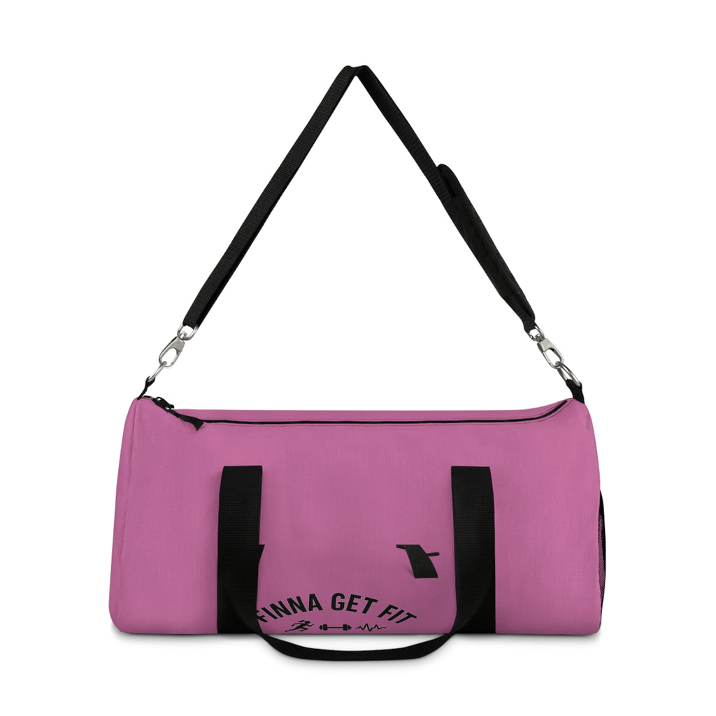 "Finna Get Fit" Pink Fitness Duffel Bag- Gym Workout Travel Bag
