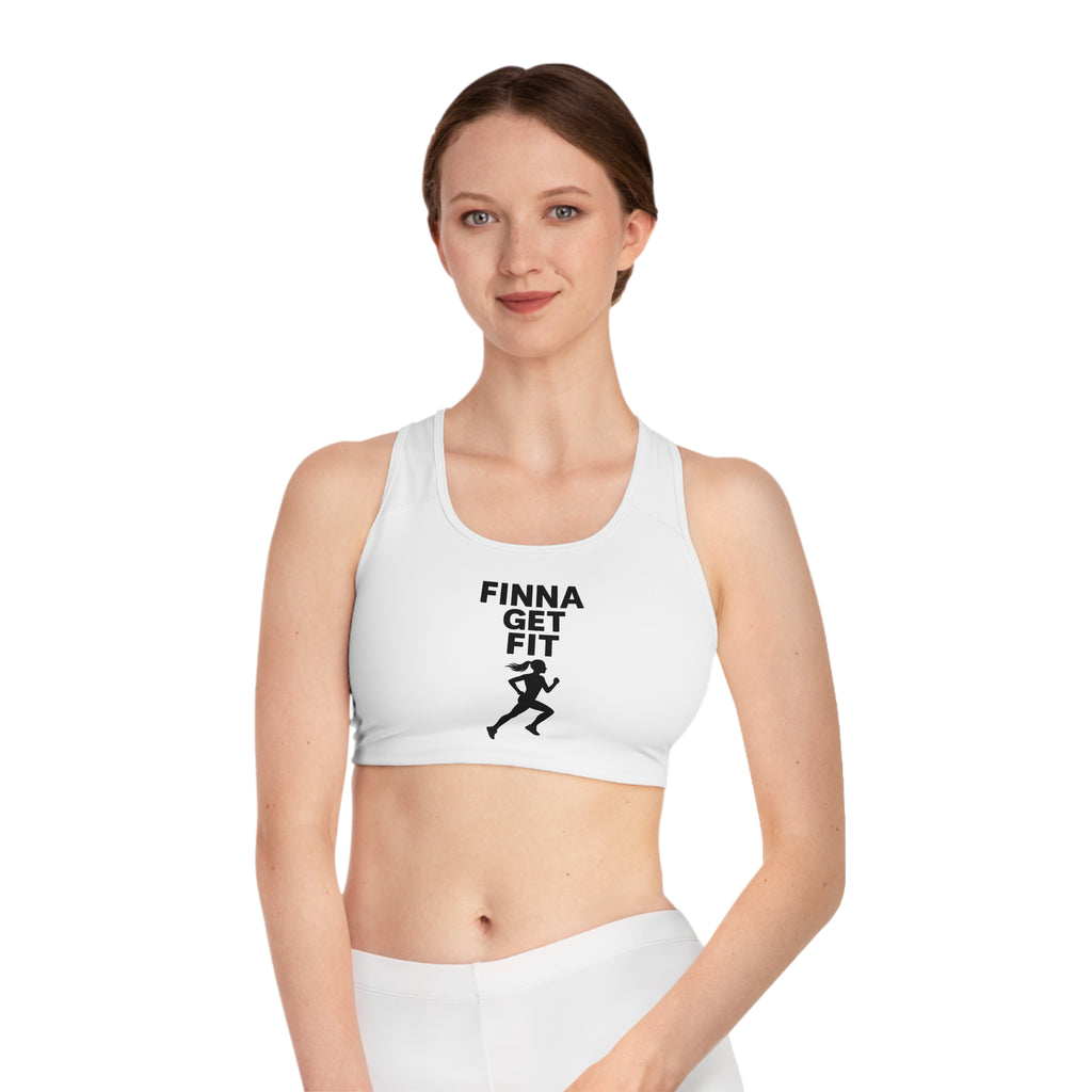 Sports Bra — "Finna Get Fit" Running Motivational Activewear
