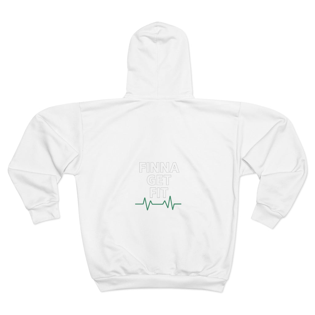 Finna Get Fit Zip Hoodie – Fitness Graphic Zip-Up with Heartbeat Line