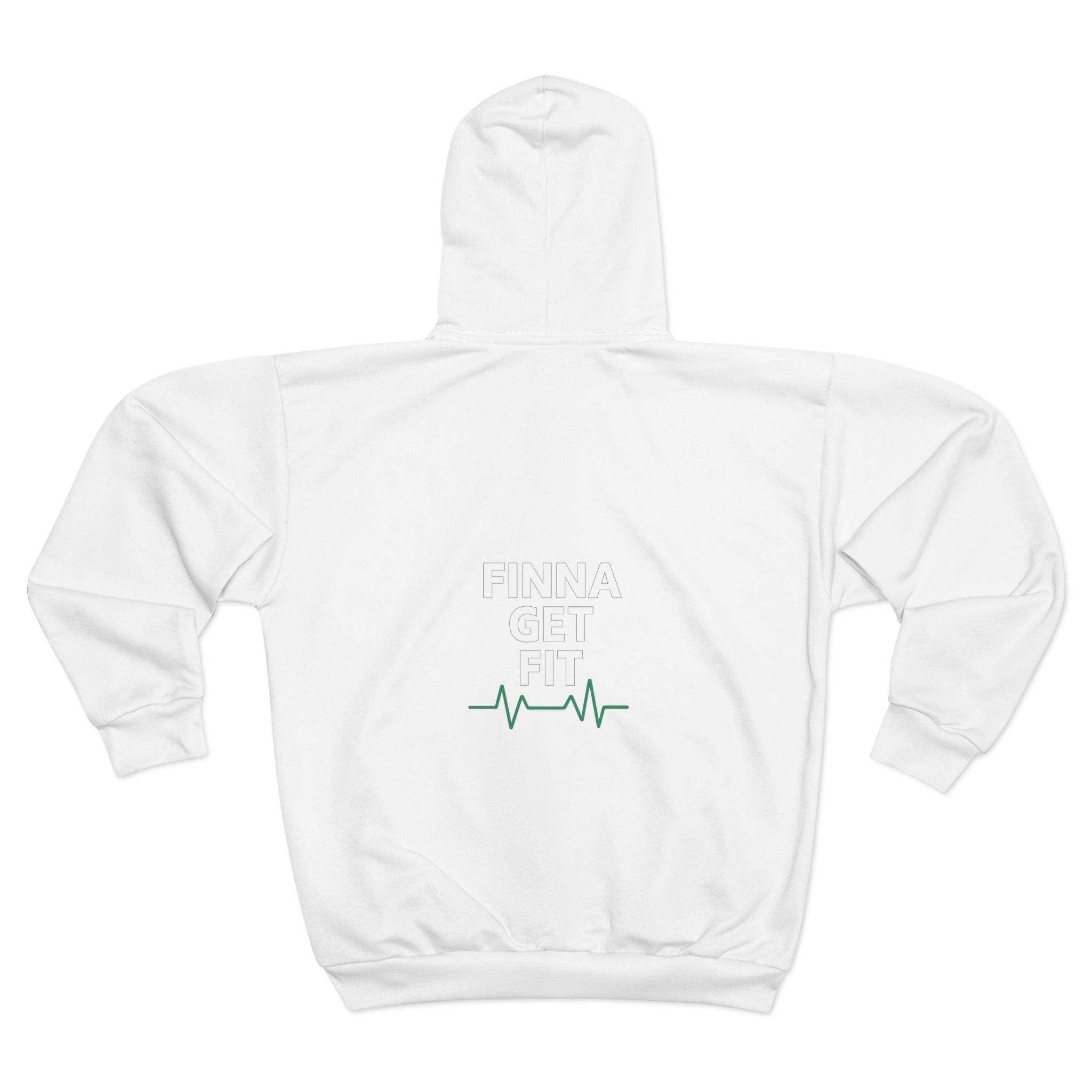 Finna Get Fit Zip Hoodie – Fitness Graphic Zip-Up with Heartbeat Line